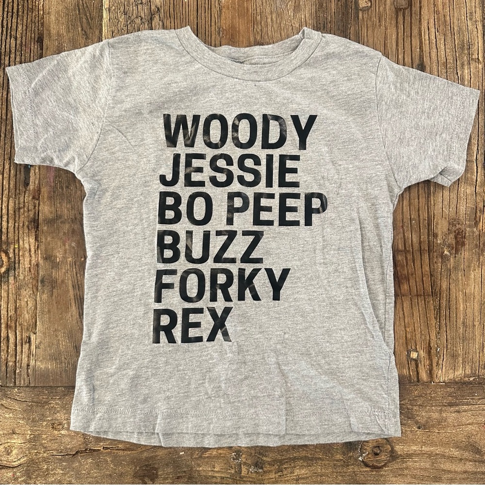 Gray Graphic T-Shirt with Toy Story Characters